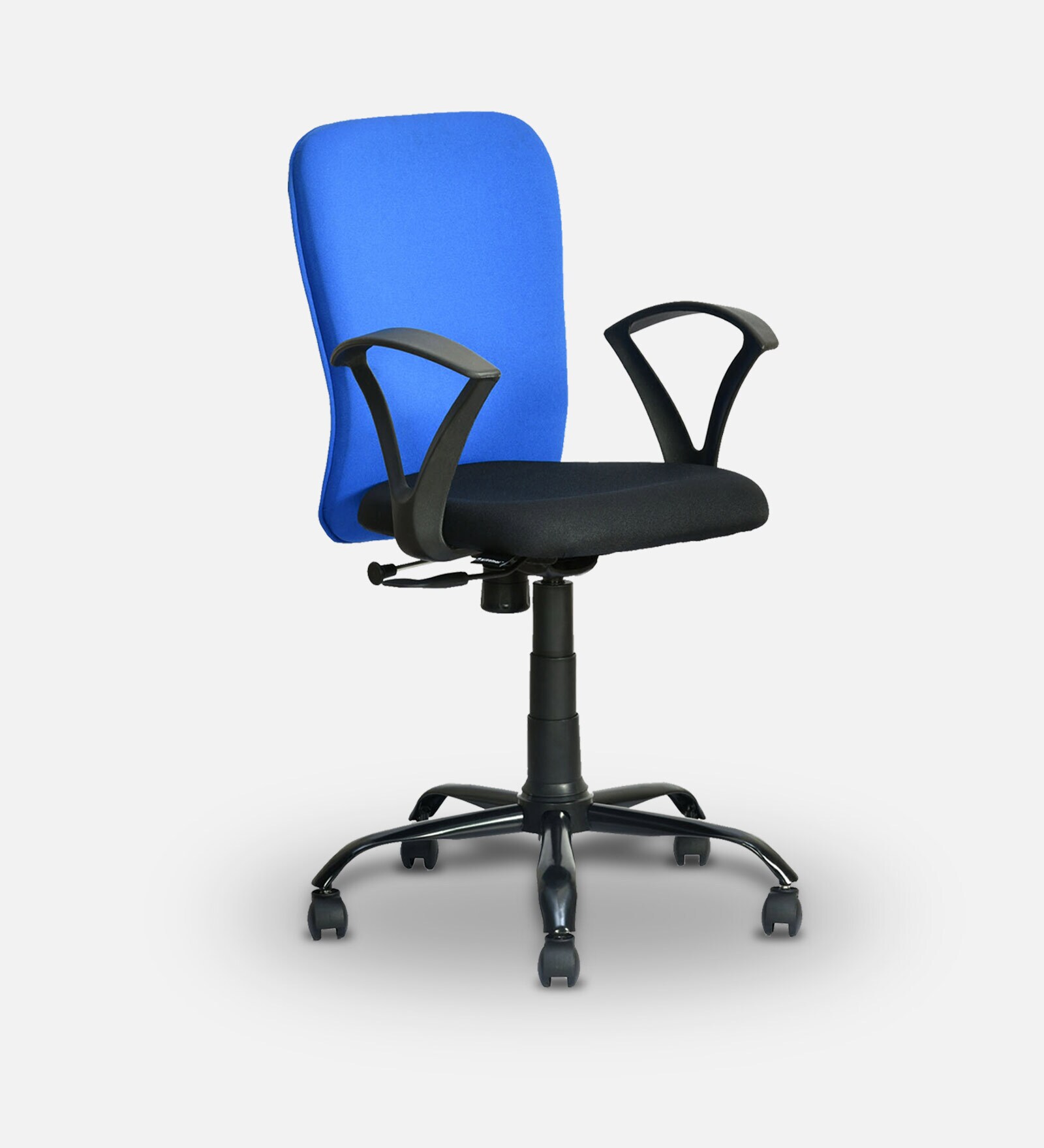 Buy Lusaka Mid Back Fabric Office Chair in Blue & Black Colour Online