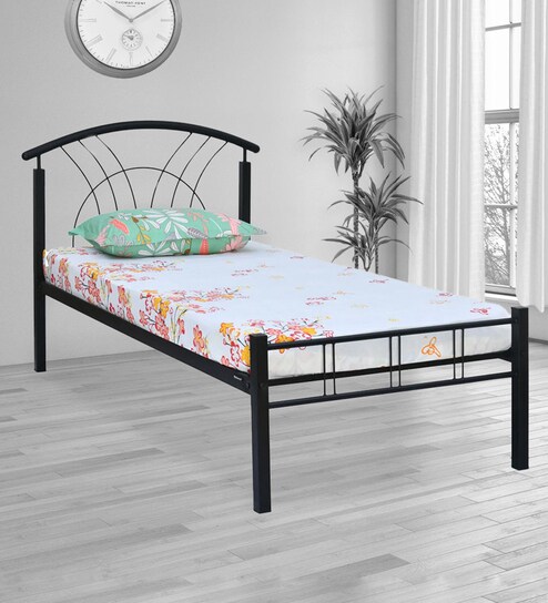 metal cot with mattress