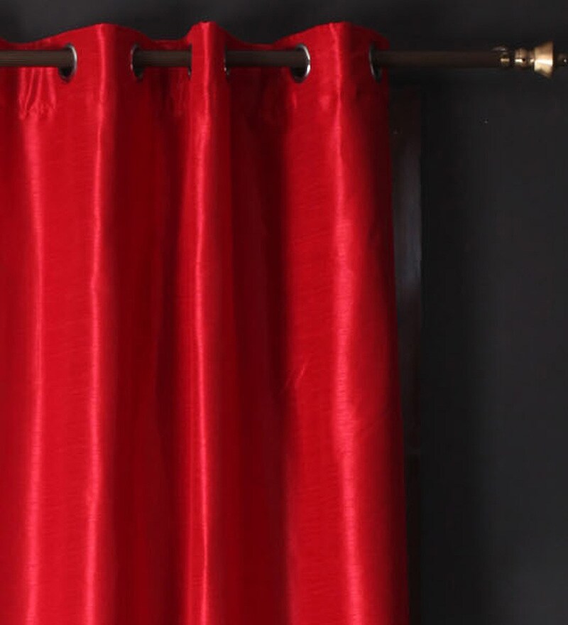 Buy Homestop Red Polyester 48 X 84 Inch Ivy Door Curtain Set Of