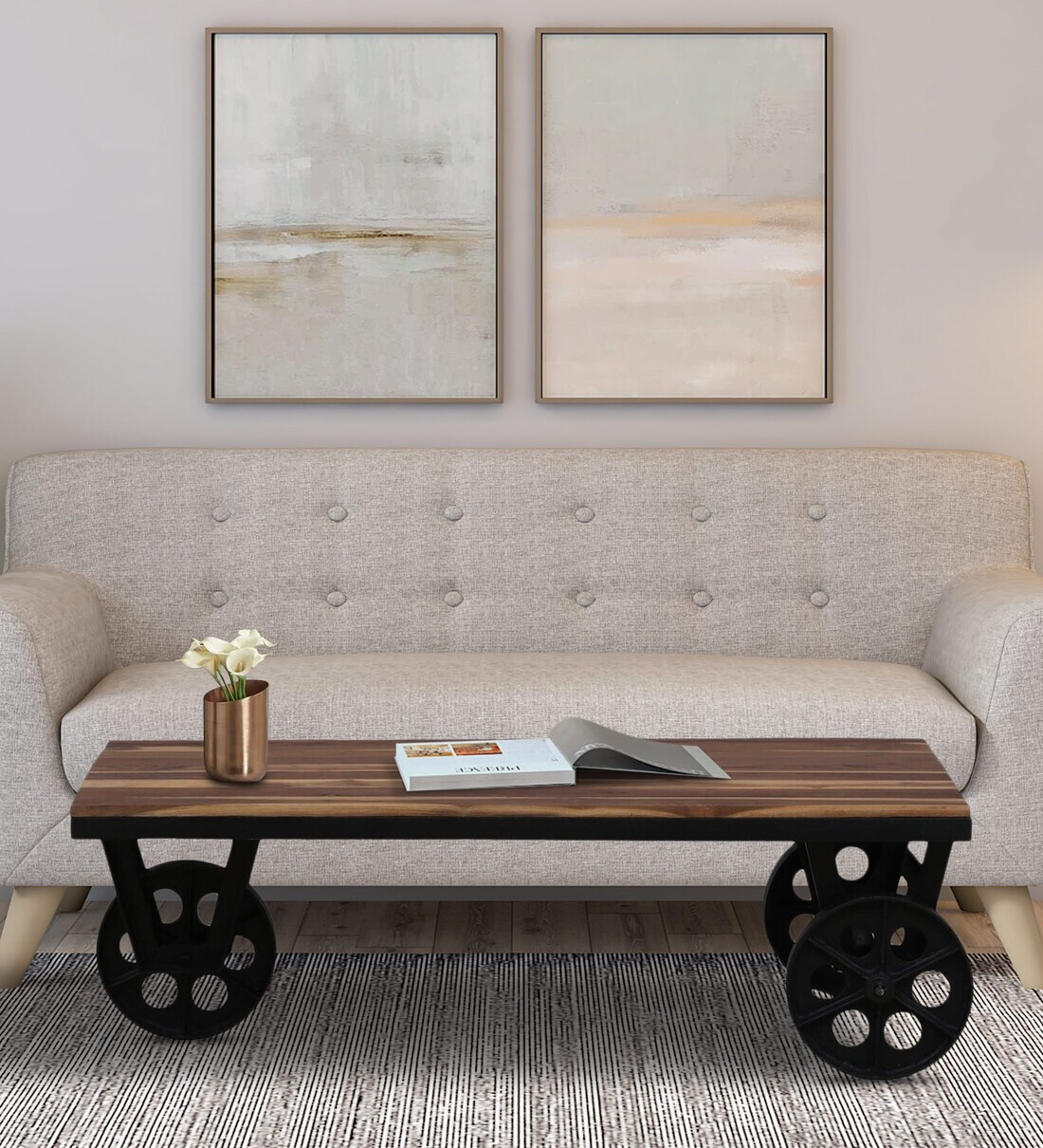 Buy Magnum Solid Wood Coffee Table in Light Walnut Finish at 15 OFF by