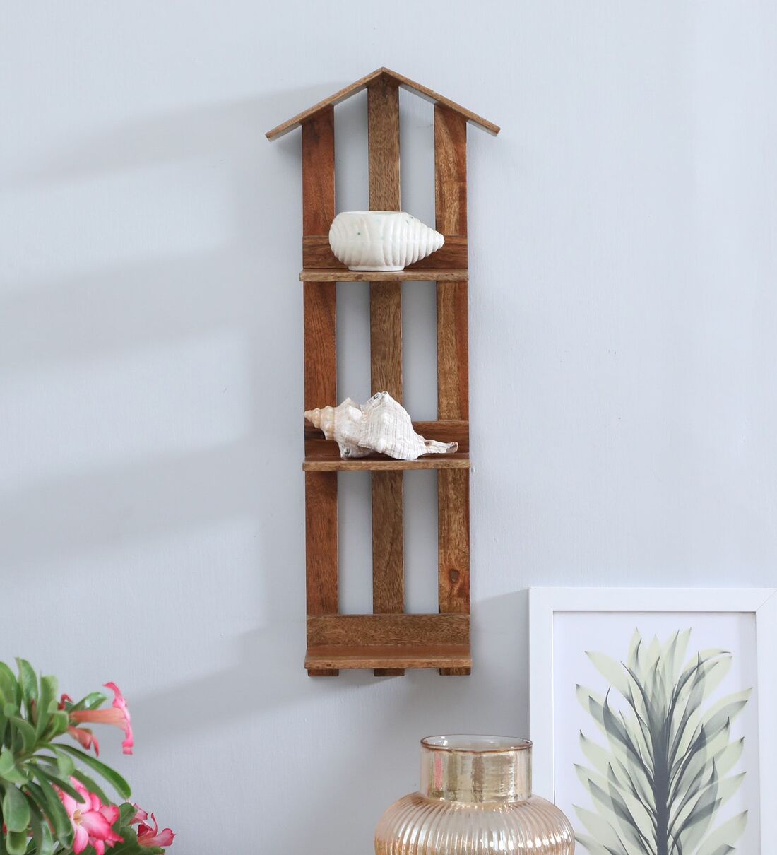 Buy Mango Wood Wall Shelf By Globally Indian At Off By Globally Indian Pepperfry