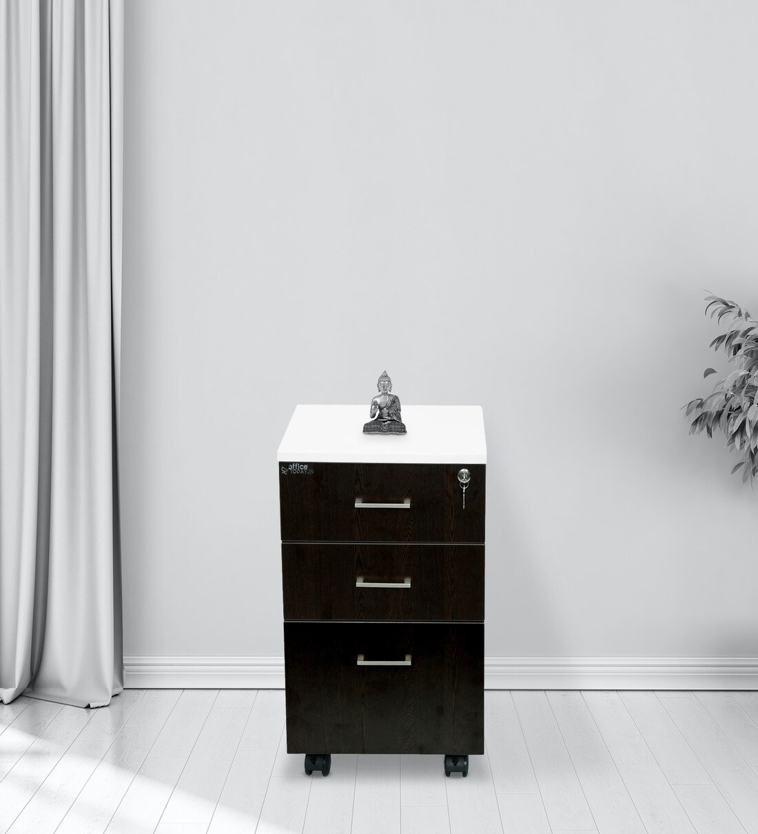 Buy Manila Pedestal in Wenge & Frosty White Finish with Lock Online