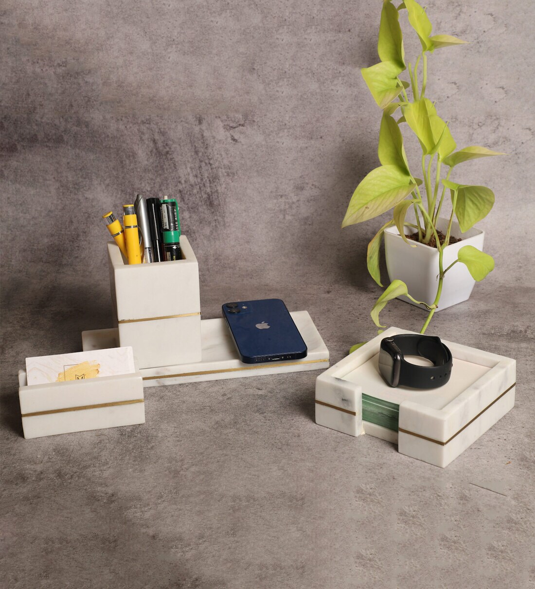 Buy Marble Stationary Set Desk Organizer at 29 OFF by Marbleous