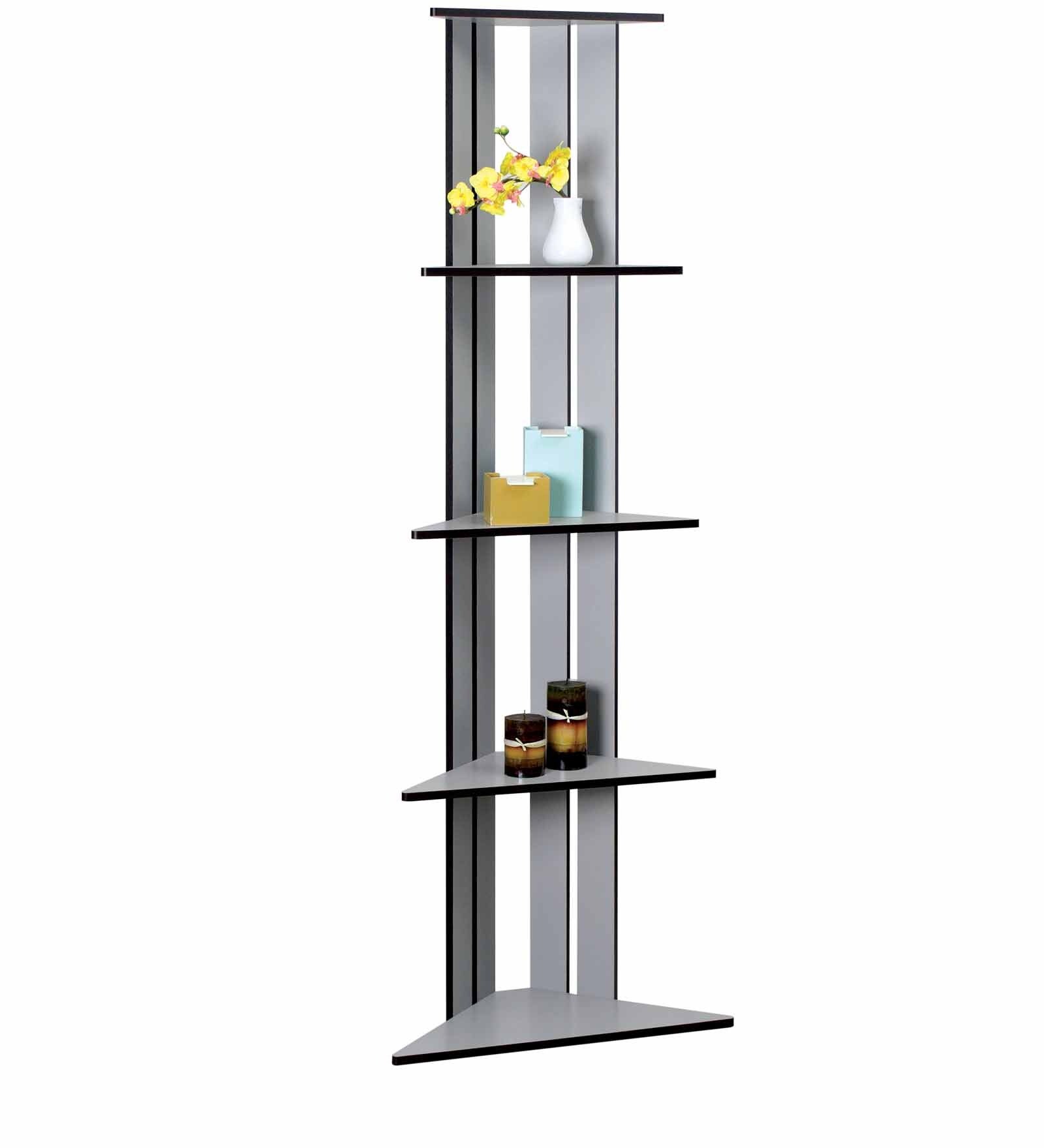 Buy Maakushi Display Unit cum Book Shelf in Grey Finish by Mintwud