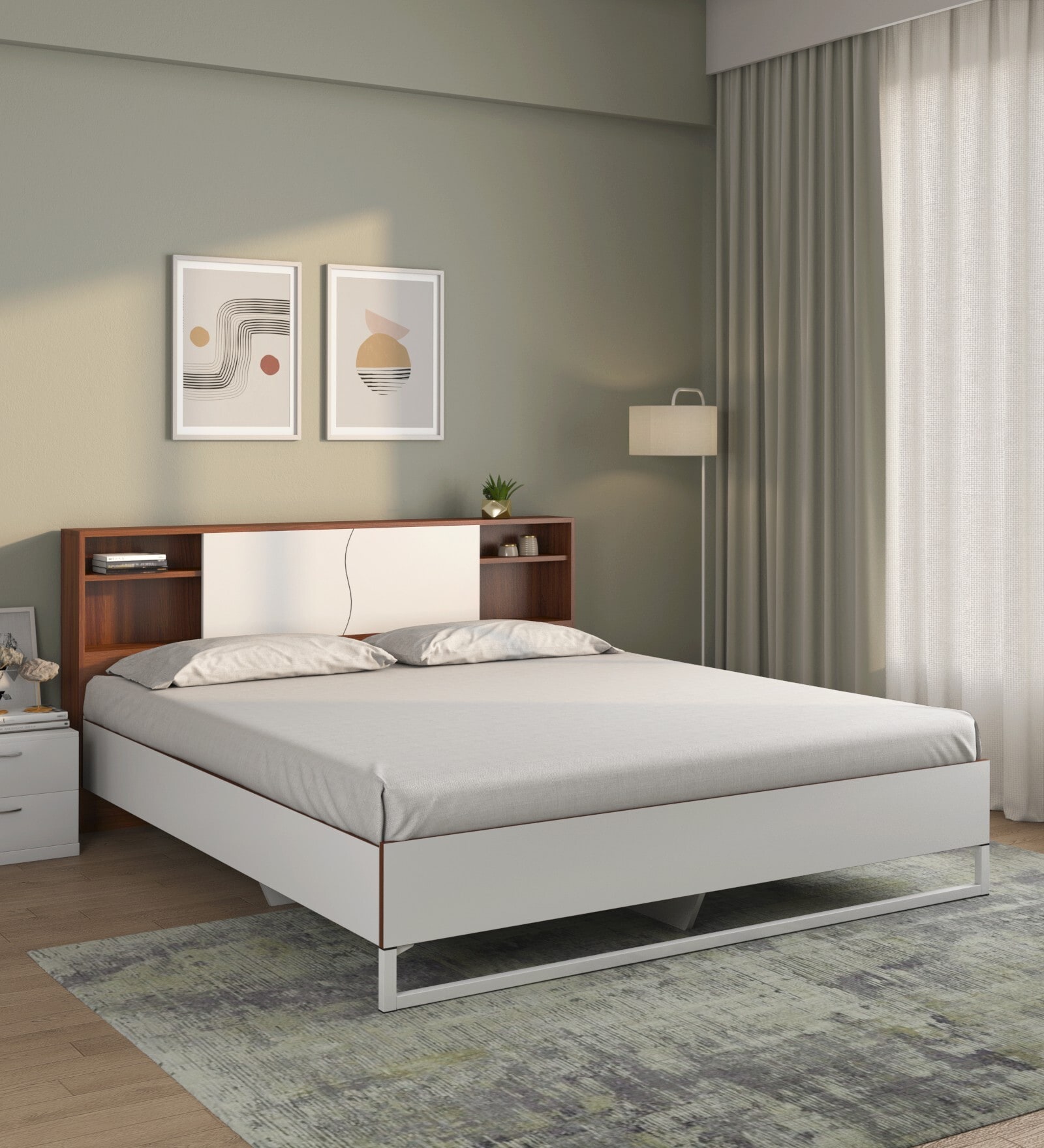 Buy Malcom Meta Queen Size Bed in White Finish at 61% OFF by Nilkamal ...