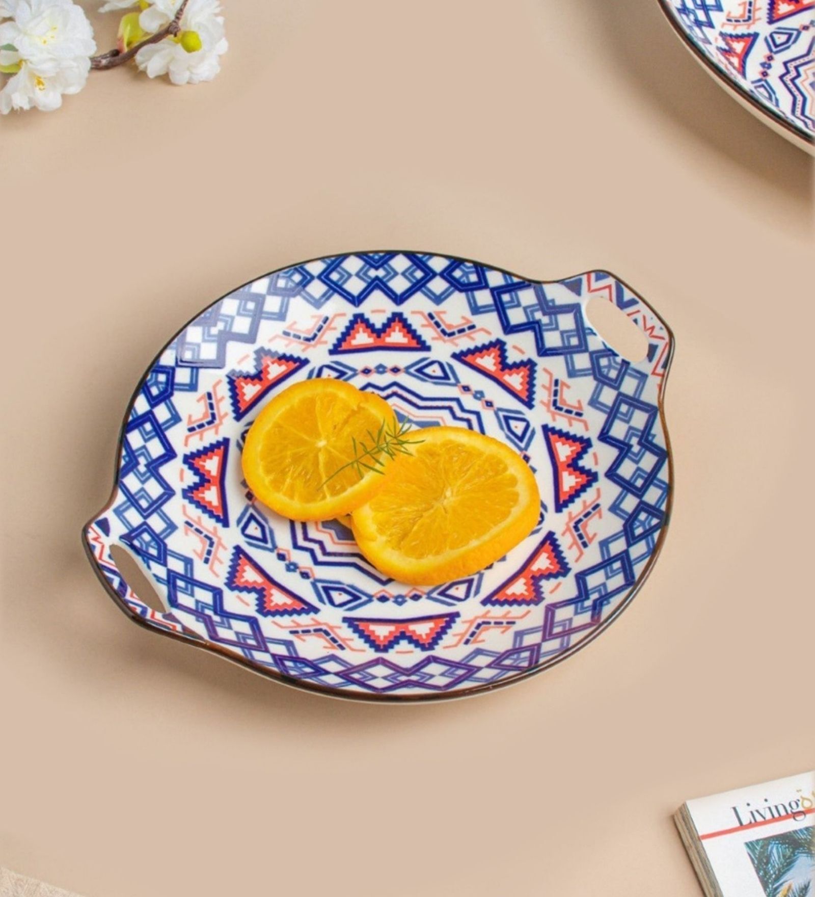 Buy Mandala Blue Ceramic Appetizer Platter Online Appetizer Platters