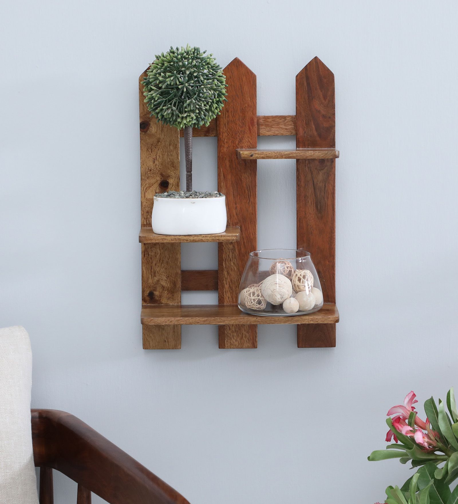 Wall shelf Pure Black Mango Wood 120 cm