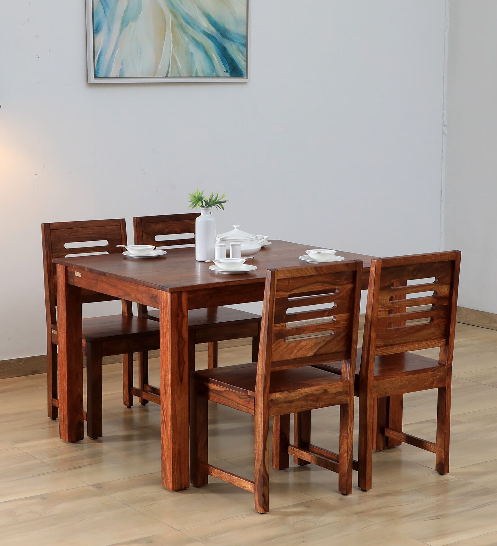 Buy Marin Sheesham Wood 4 Seater Dining Set In Honey Oak Finish At 15 Off By Woodsworth From 8040