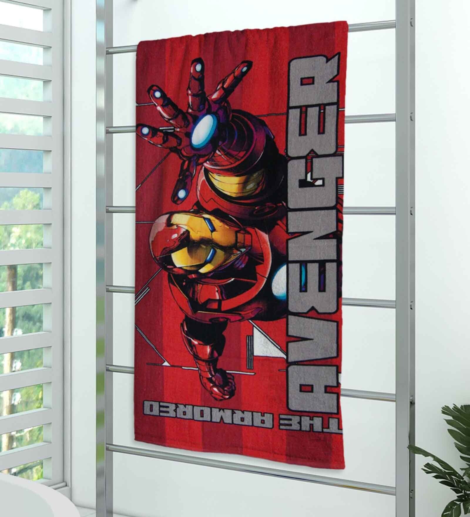 Buy Avengers Red 350 GSM Cotton Kids Towels Online Kids Towels Kids