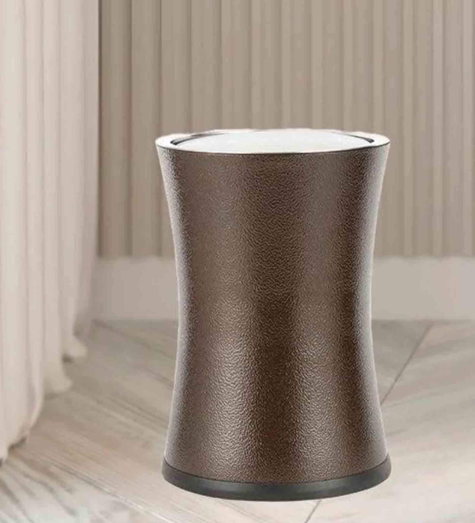 Buy Matt Gold Iron Swing Lid Dustbin by Home Online Dustbins