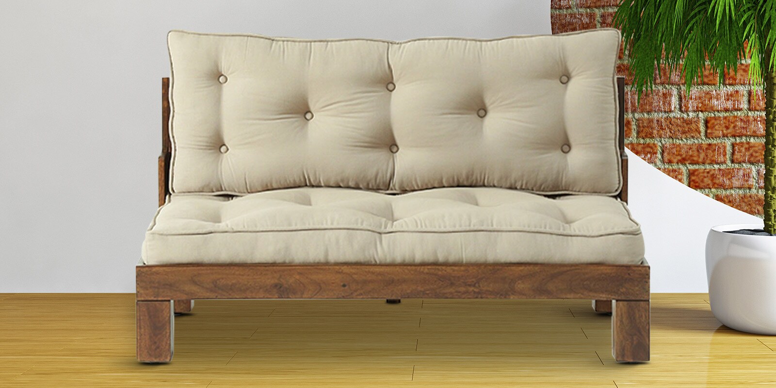 Buy Malta Solid Wood 2 Seater Sofa In Provincial Teak Finish Online