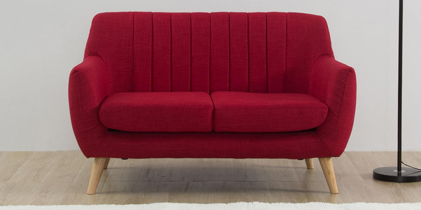Buy Managua 2 Seater Sofa in Red Colour CasaCraft Online Mid