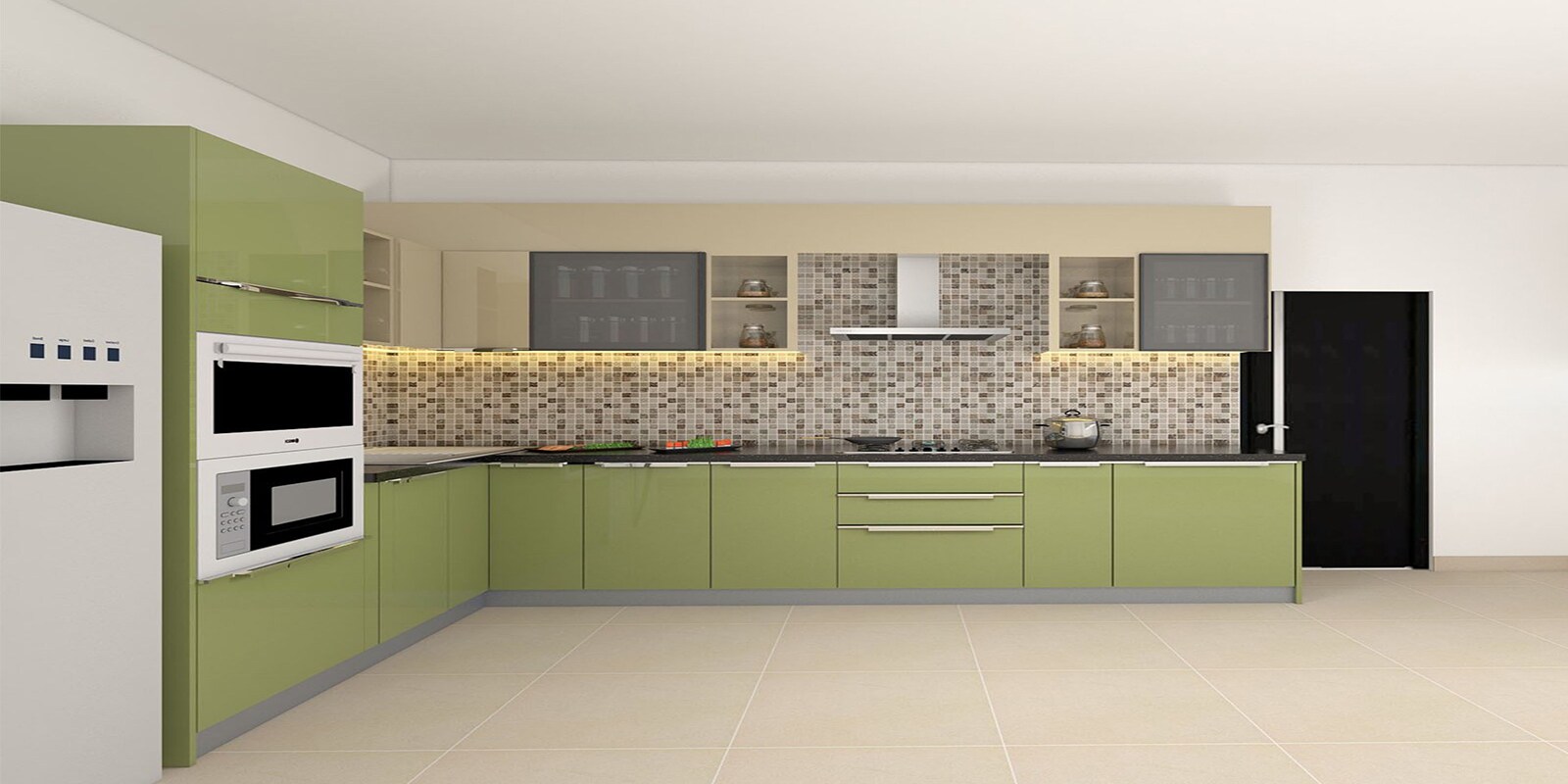 Buy Marco L Shaped Modular Kitchen Designed in BWR Ply Online L