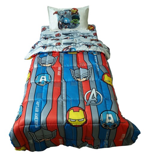 Buy Marvel Avengers Multicolour Comforter Set By Cot Candy