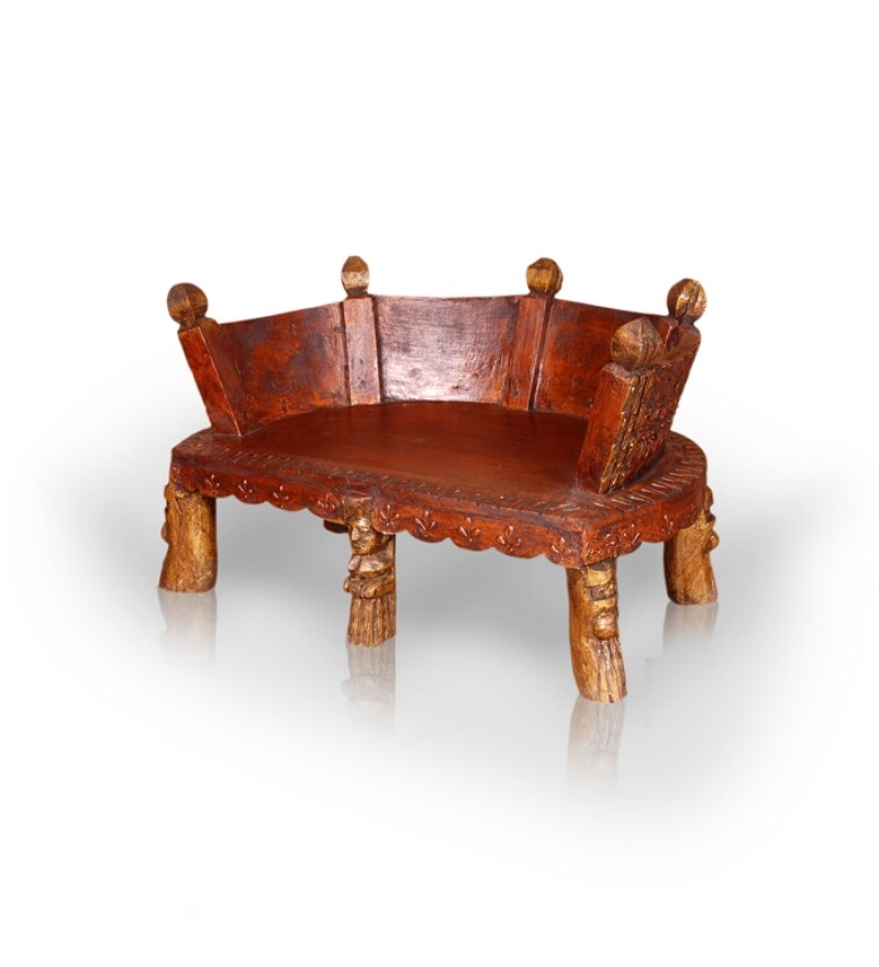 Rajputana Low Height Sofa Set with Intricate Carving by Mudramark