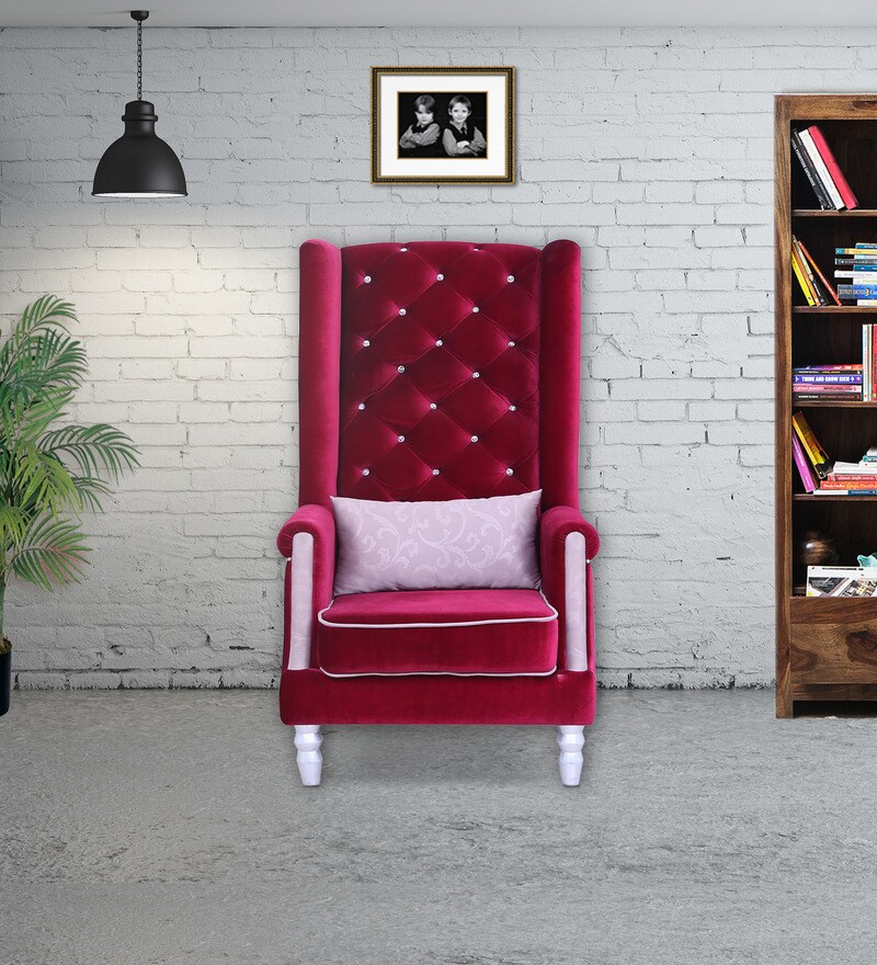 Buy Maharaja Chair with Diamond Studs in Maroon Colour by Star India