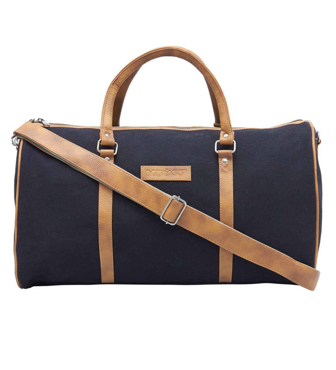 Buy Mboss Black & Beige Canvas Duffel Bag ,38 Litres Online Duffel