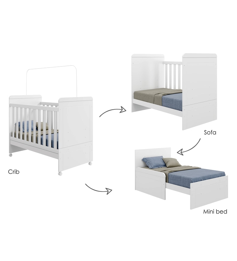 Buy Mcsilvie Convertible Baby Crib In Satin White Finish By