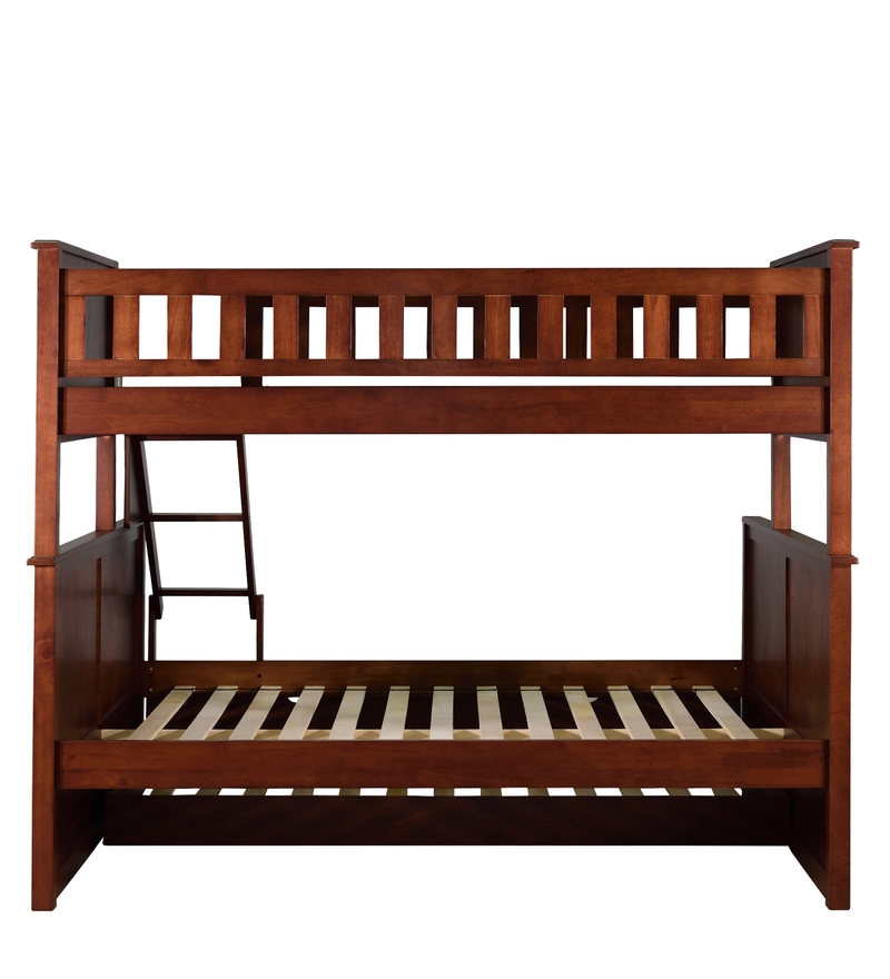 Buy McTaylor Bunk Bed (Single & Queen) with Pull Out Bed in Walnut Finish by Mollycoddle Online Buy McTaylor Bunk Bed (Single & Queen) with Pull Out Bed in Walnut Finish by Mollycoddle Online