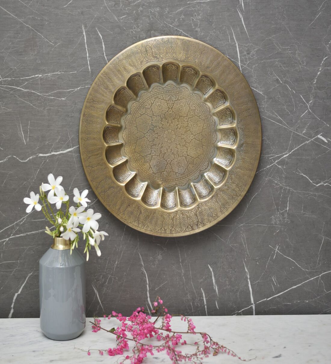 Buy Medha Etched Antique Iron Wall Plate by Citilites Online Wall