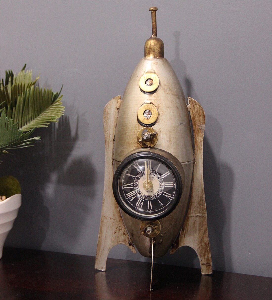 Buy Metal Decorative Table Clock In Multicolour By Malik Design at 48