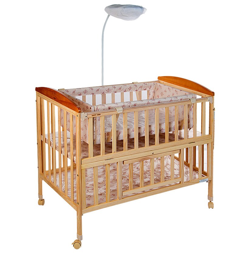 Buy Baby Wooden Cot with Swing & Mosquito Net by Mee Mee Online