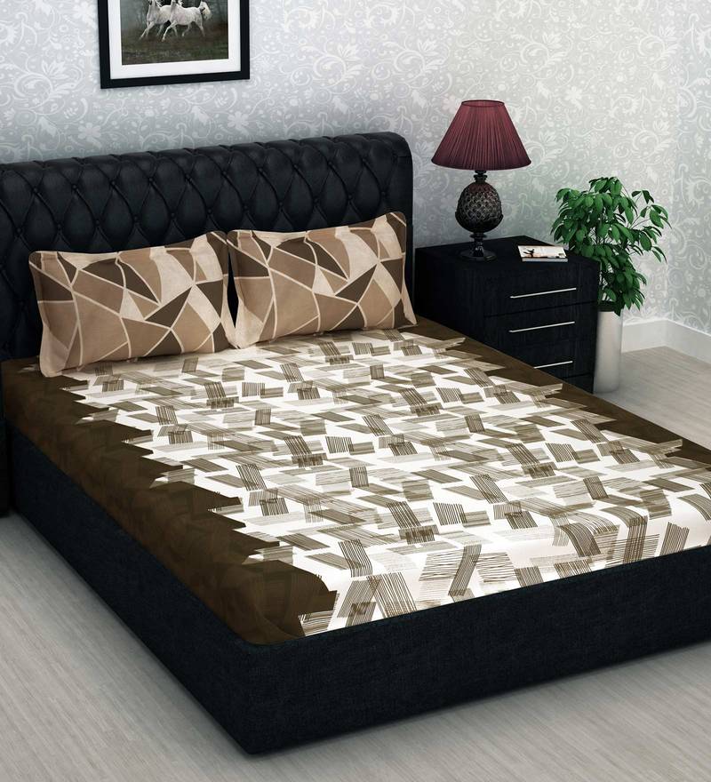 Buy Prism 120 Tc Cotton Double Size Bedsheet With 2 Pillow Covers