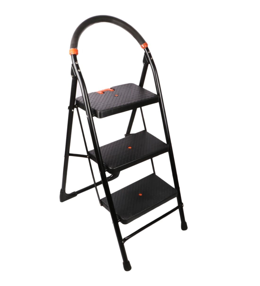 Buy Milano 3 Step Black MildSteel Folding Step Ladder Online Step