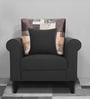 Furny Miami Fabric 1 Seater Sofa in Dark Grey Colour