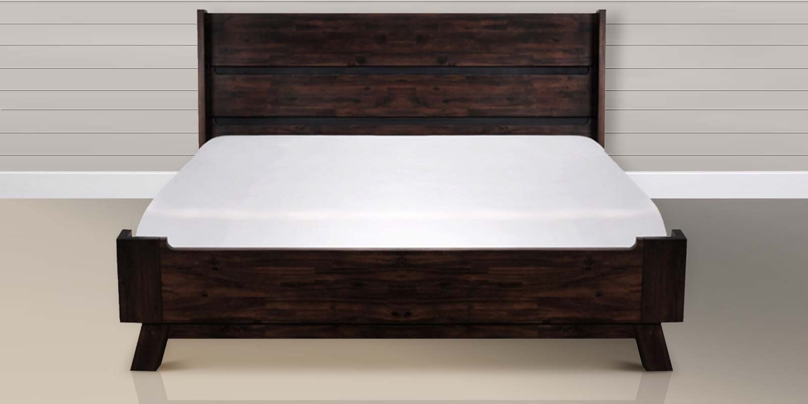 Buy Modern Platform King Size Bed with Slanted Headboard And Angled