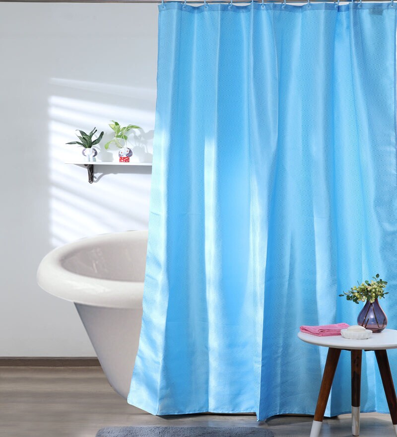 Buy Blue Pvc Shower Curtain Length 78 Width 72 Inches By