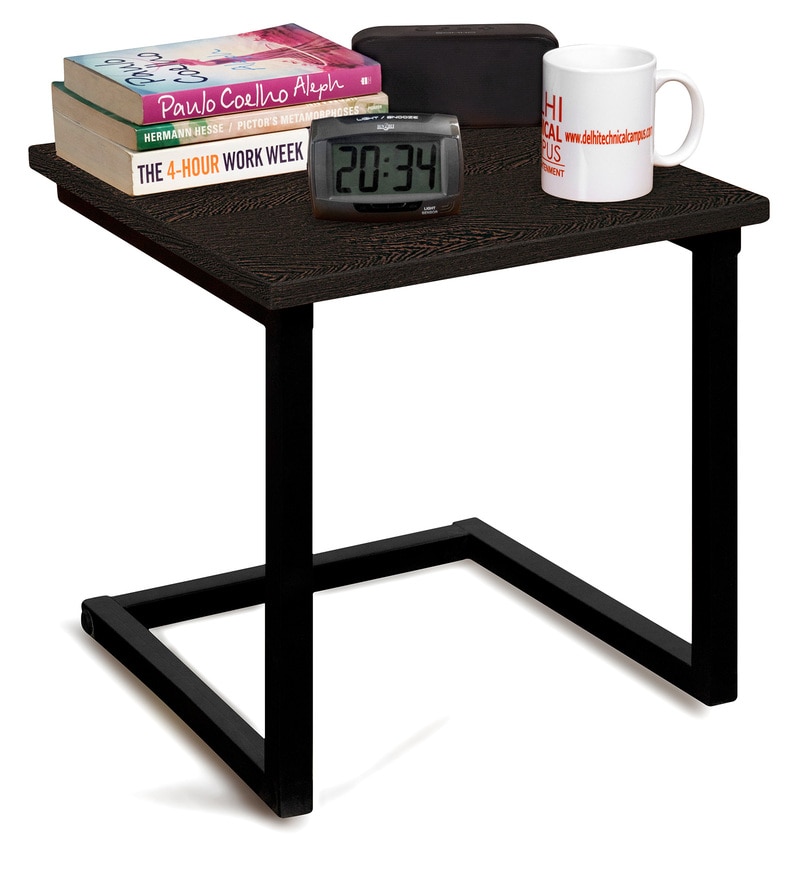 Buy Moonlight Metal bedside table in Wenge & Black Color ...