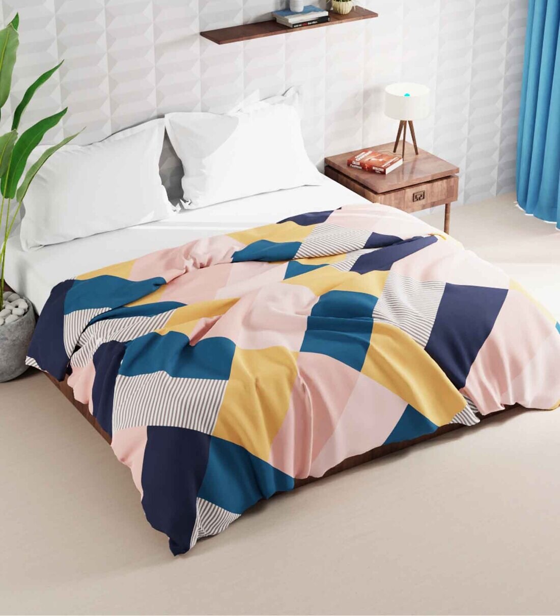 Buy Multicolor Polyester 150 Mild Winter Double Bed Comforter by BIANCA