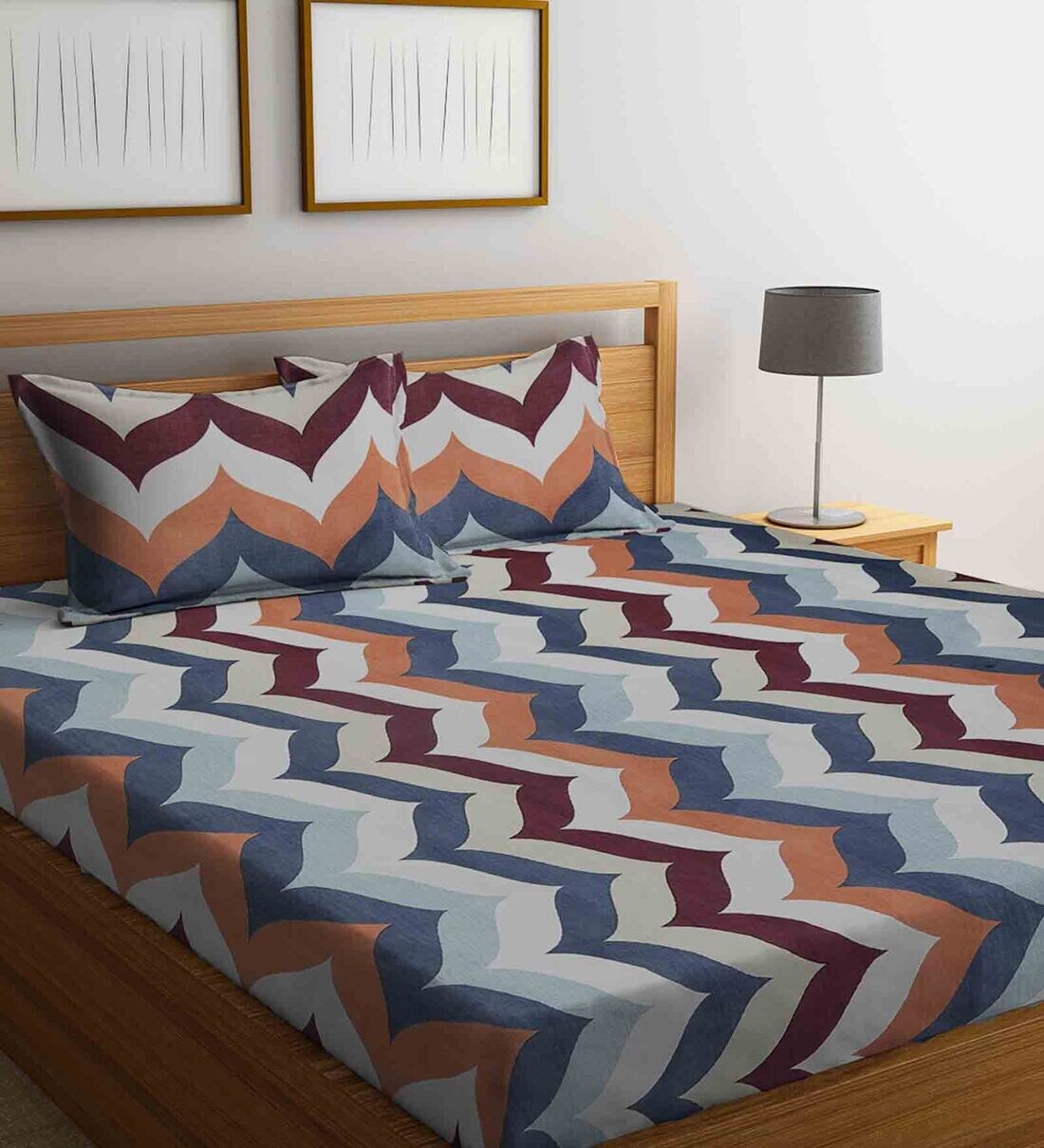 Buy Multicolour Geometric 210 TC Polycotton Super King Double XL