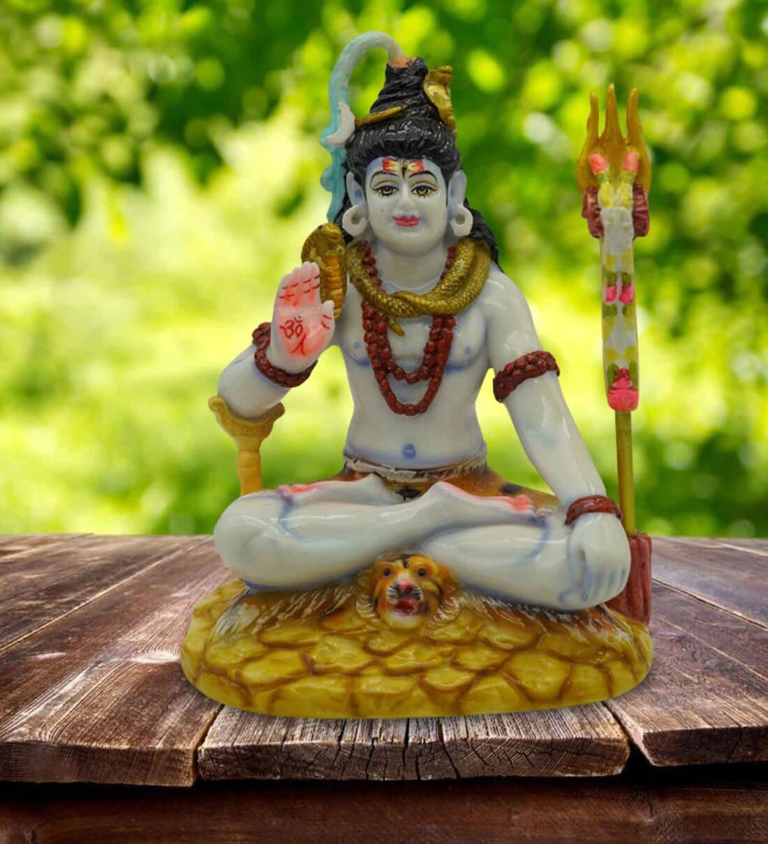 Buy Multicolour Marble Handpainted Lord Shiv Ji Idol by Gallery99 at 33 ...