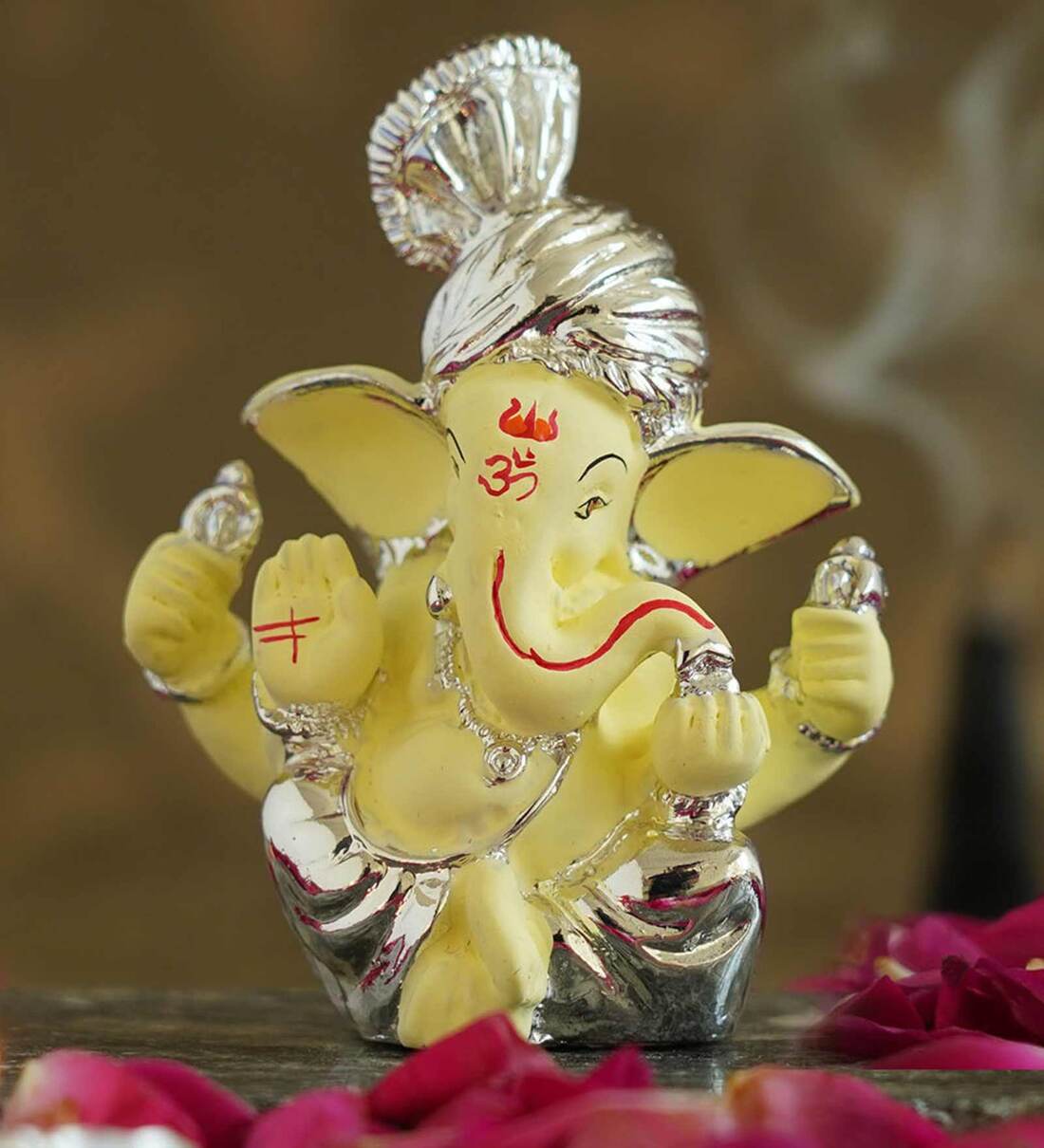 Buy Multicolour Polyresin 2.9 Inches Mini Ganesha Idol By Tied Ribbons ...