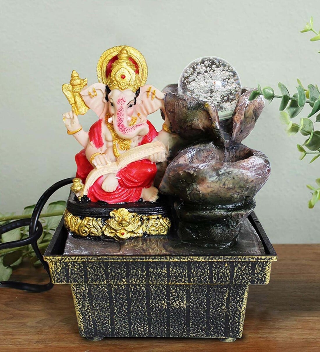 Buy Multicolour Polyresin Ganesha Ganpati Statue Indoor Water Fountain