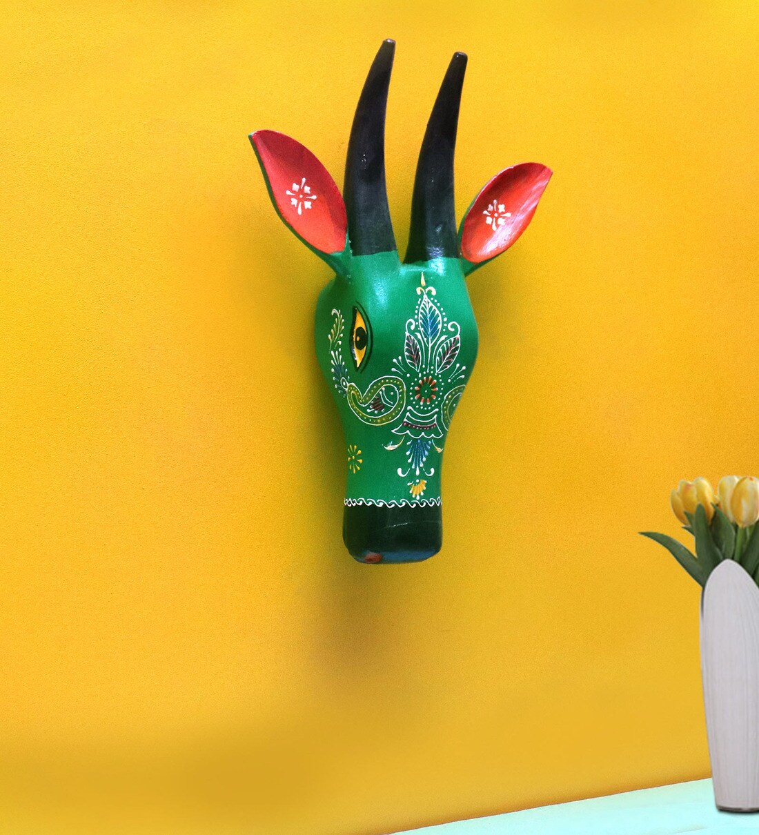 Buy Multicolour Wooden Harwin Wall Decor Faux Animal Bust Online Faux