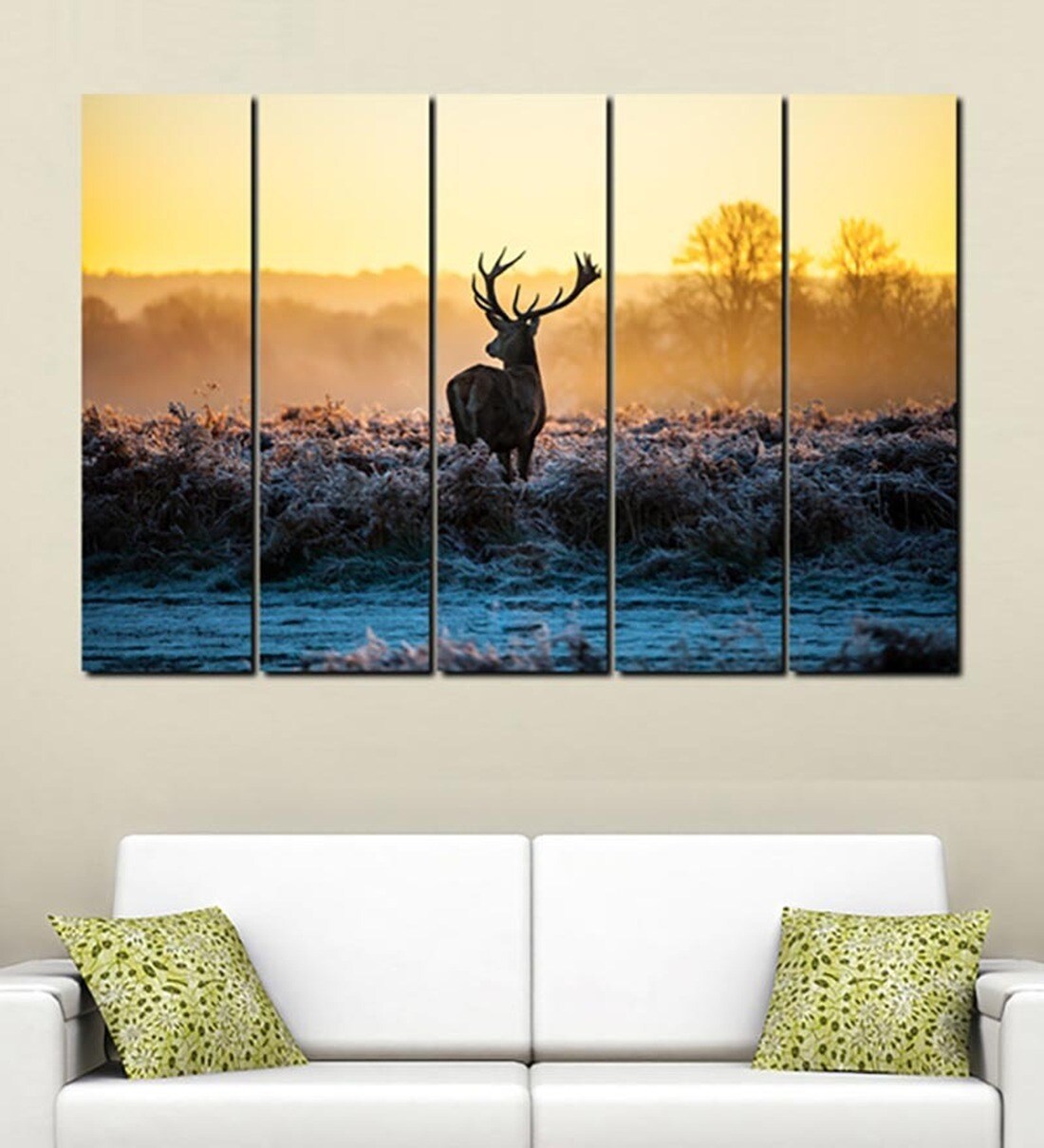 Buy Classic Wildlife Multicolor Wood Framed Wildlife Art Panel Set of 5 ...