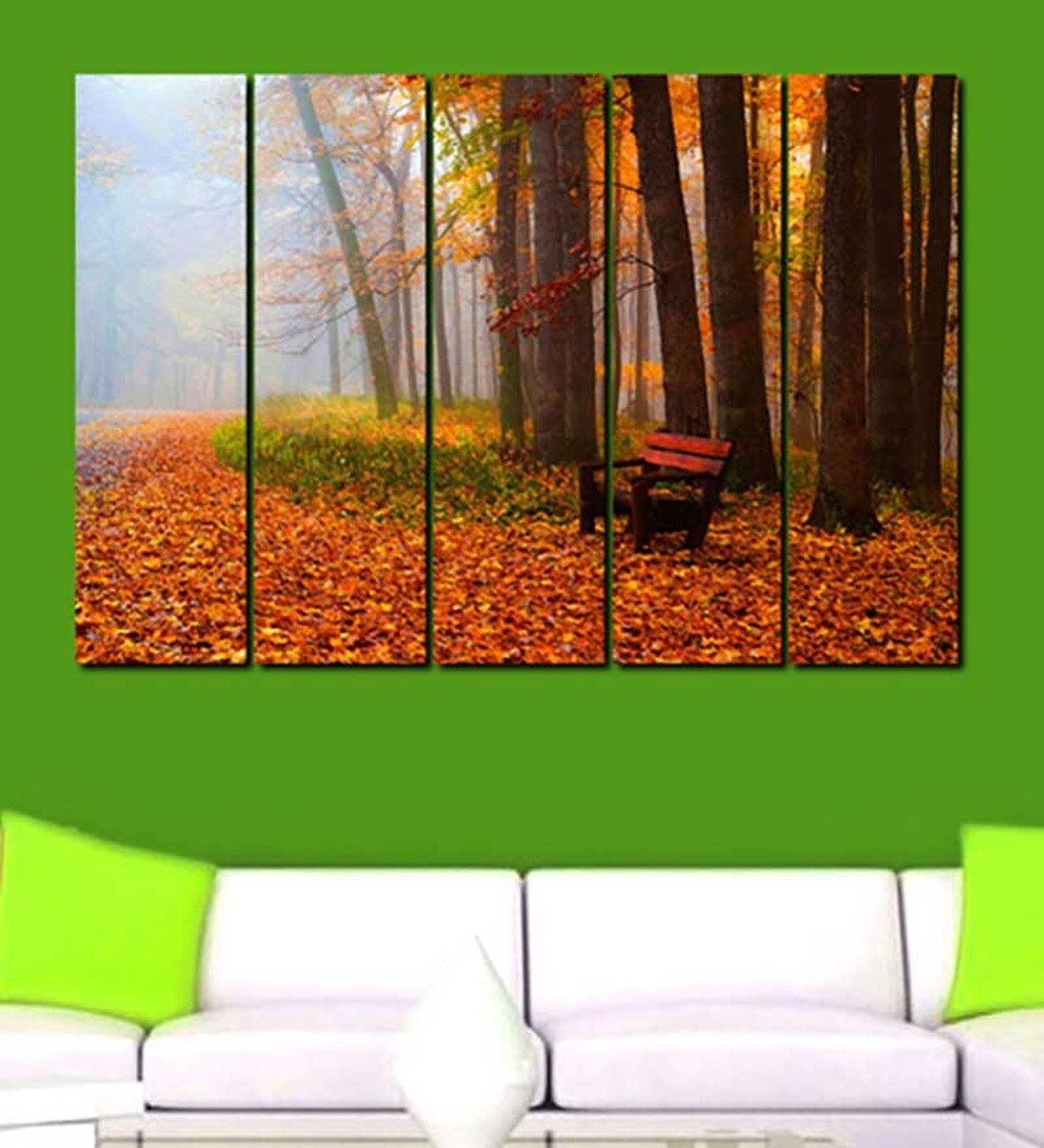 Buy Multiple Frames Printed Forest Trees Art Panels like Painting 5 Frames by 999Store at 46