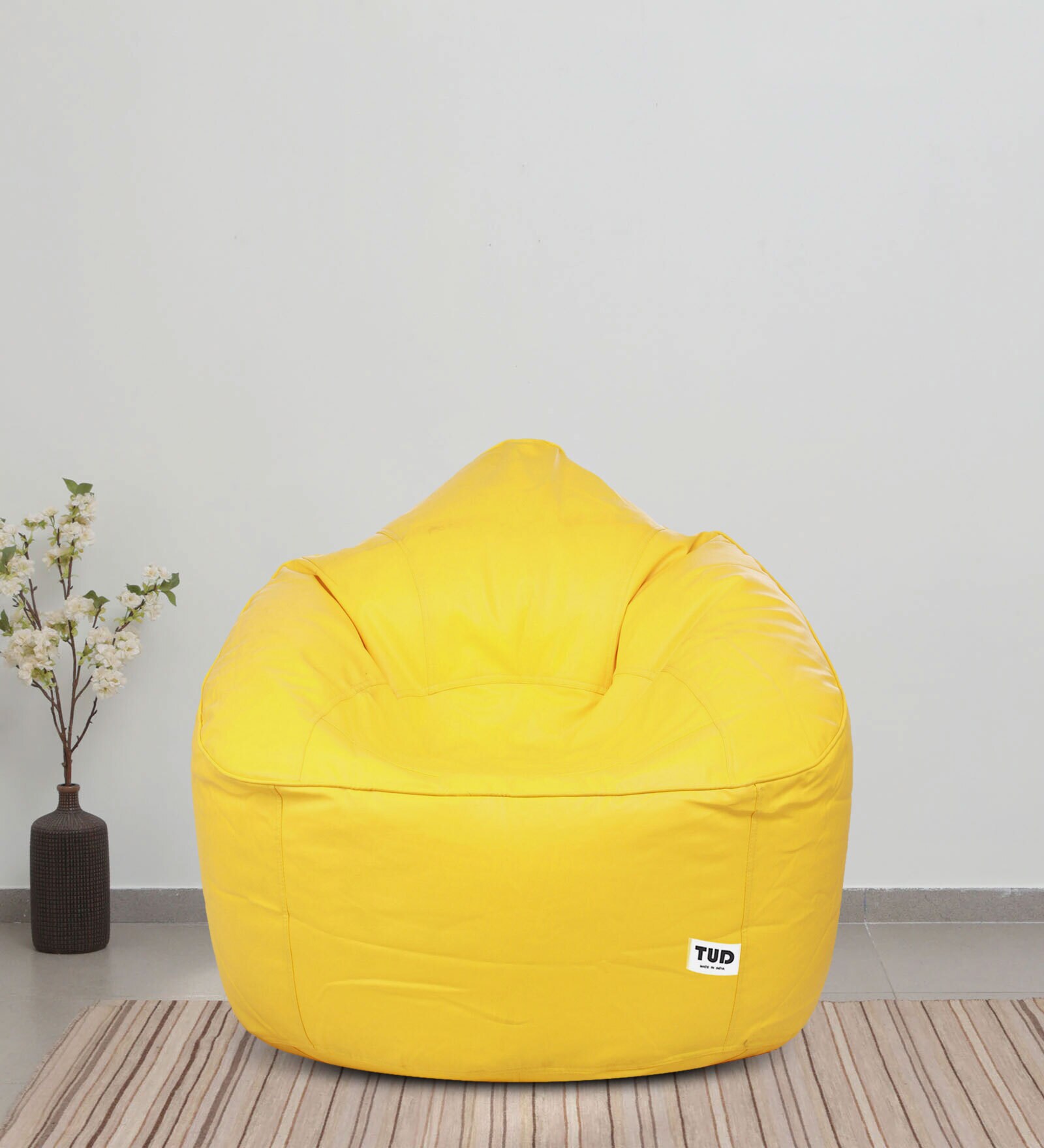 Buy Muddha XXXL Leatherette Bean Bag Cover in Dark Yellow Colour Online