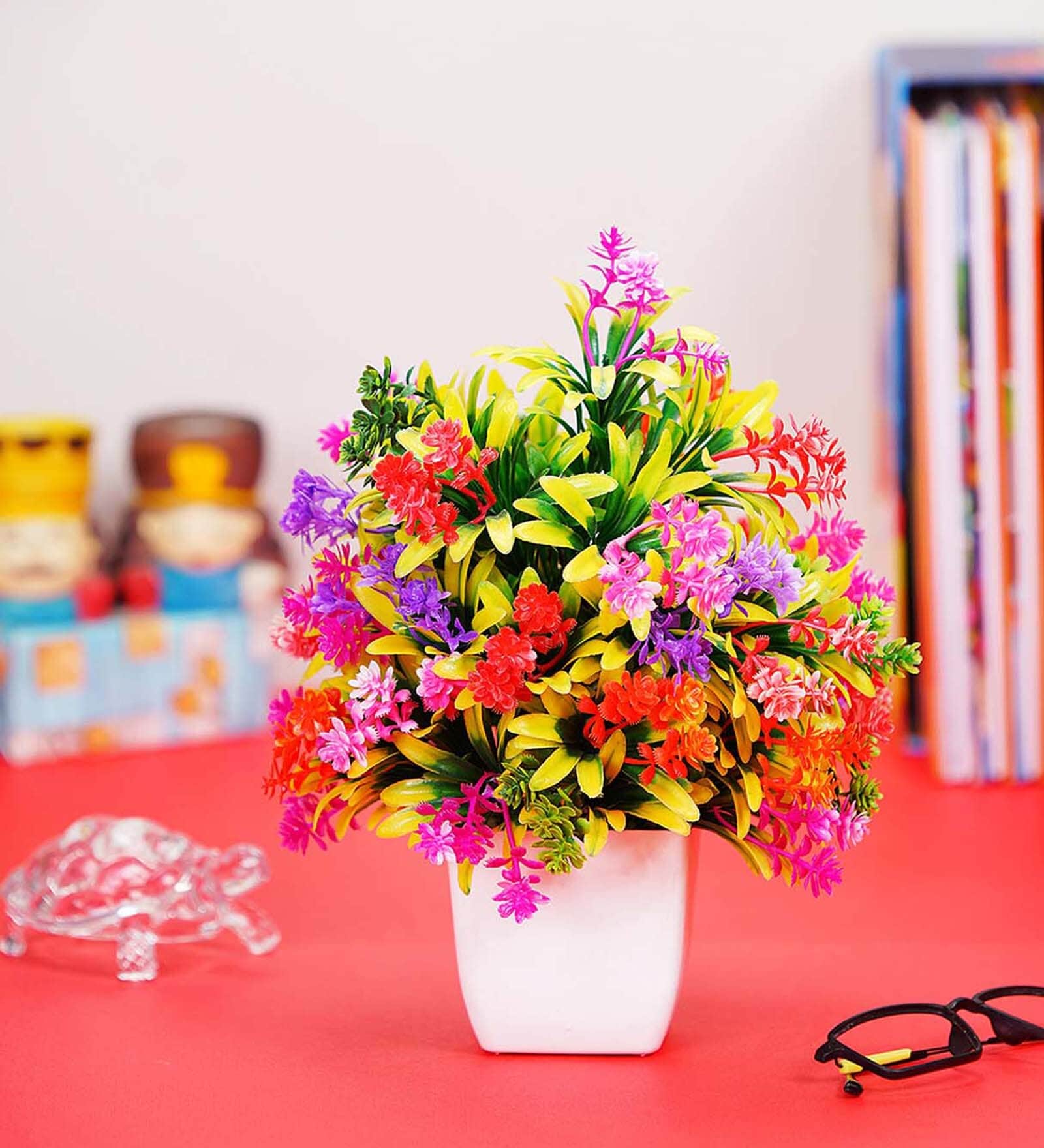 Buy Fabric & Plastic Isabel Multicolor With Pot Artificial Plant Online