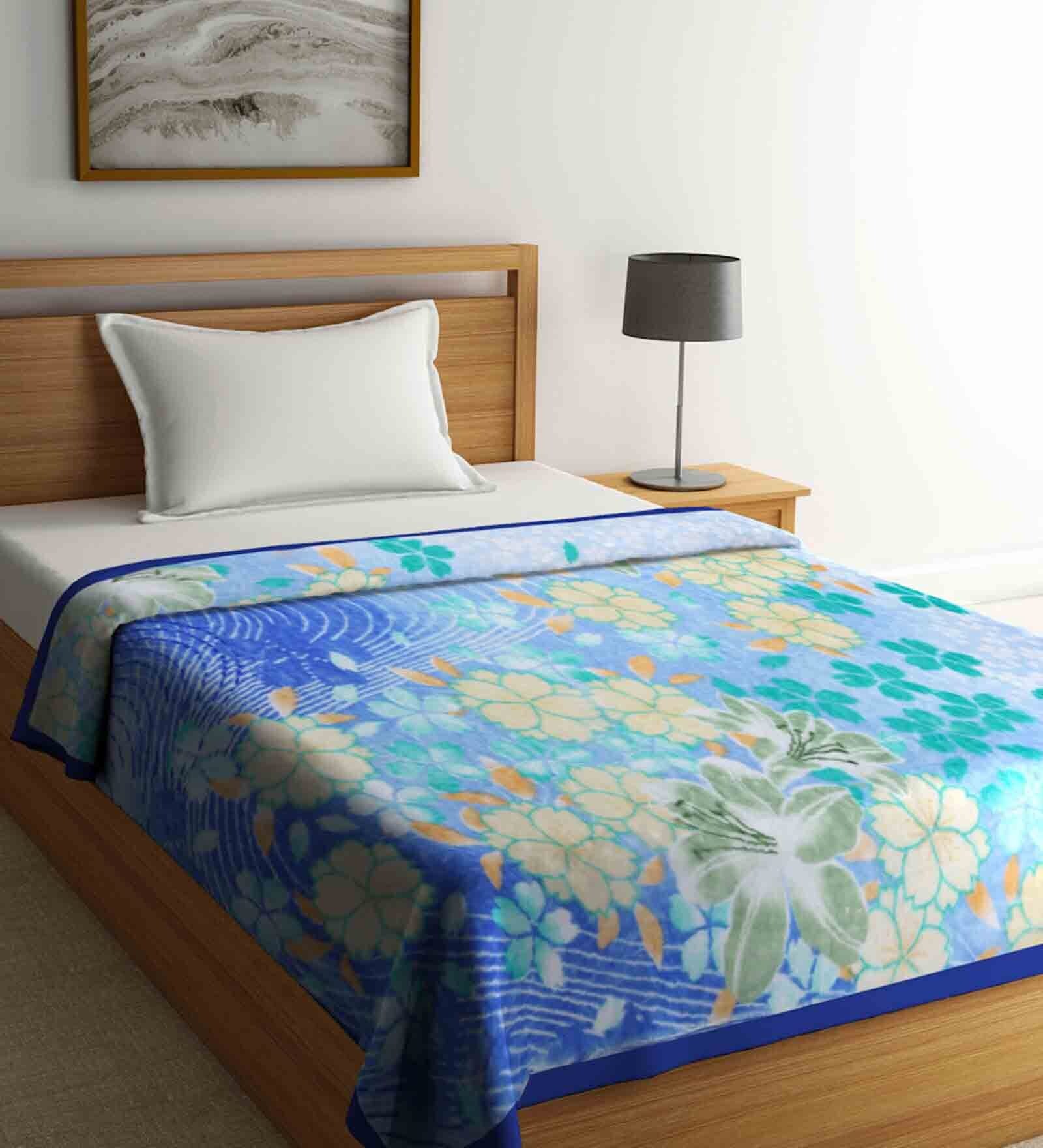Buy Multicolor Floral Wool 1000 GSM Single Bed Blanket by Klotthe at 72