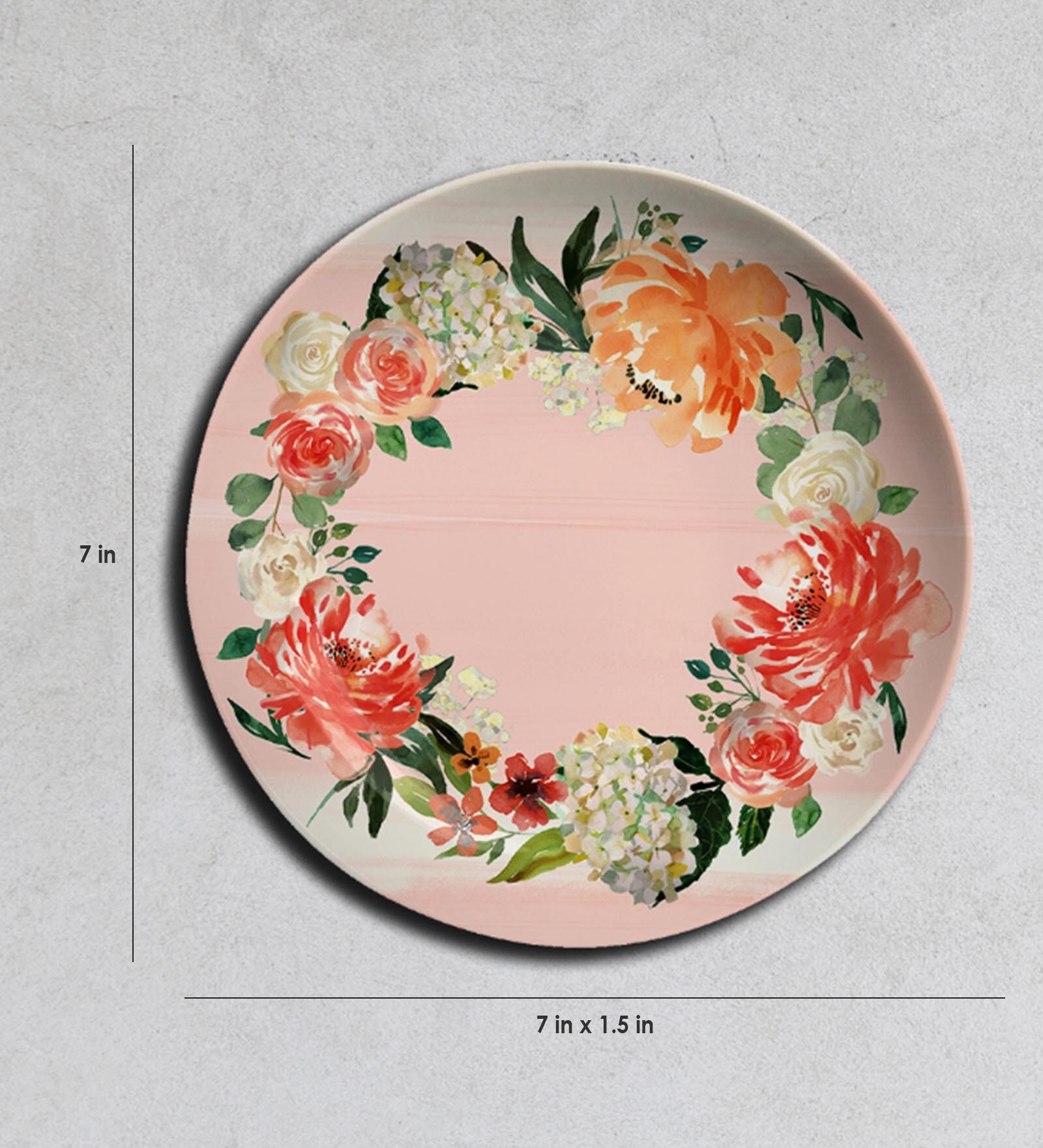 Buy Multicolour Bone China Wreath Wall Plate by Cyahi ...