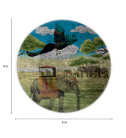 Buy Green Mughal Safari Ceramic Decorative Wall Plate By Quirk