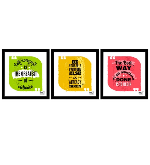 Buy Multicolour The Best Way Set Of 3 Posters By Bee Creative