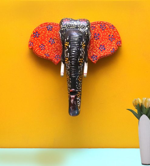 Buy Multicolour Wooden Animal Wall Decor By Art Of Jodhpur