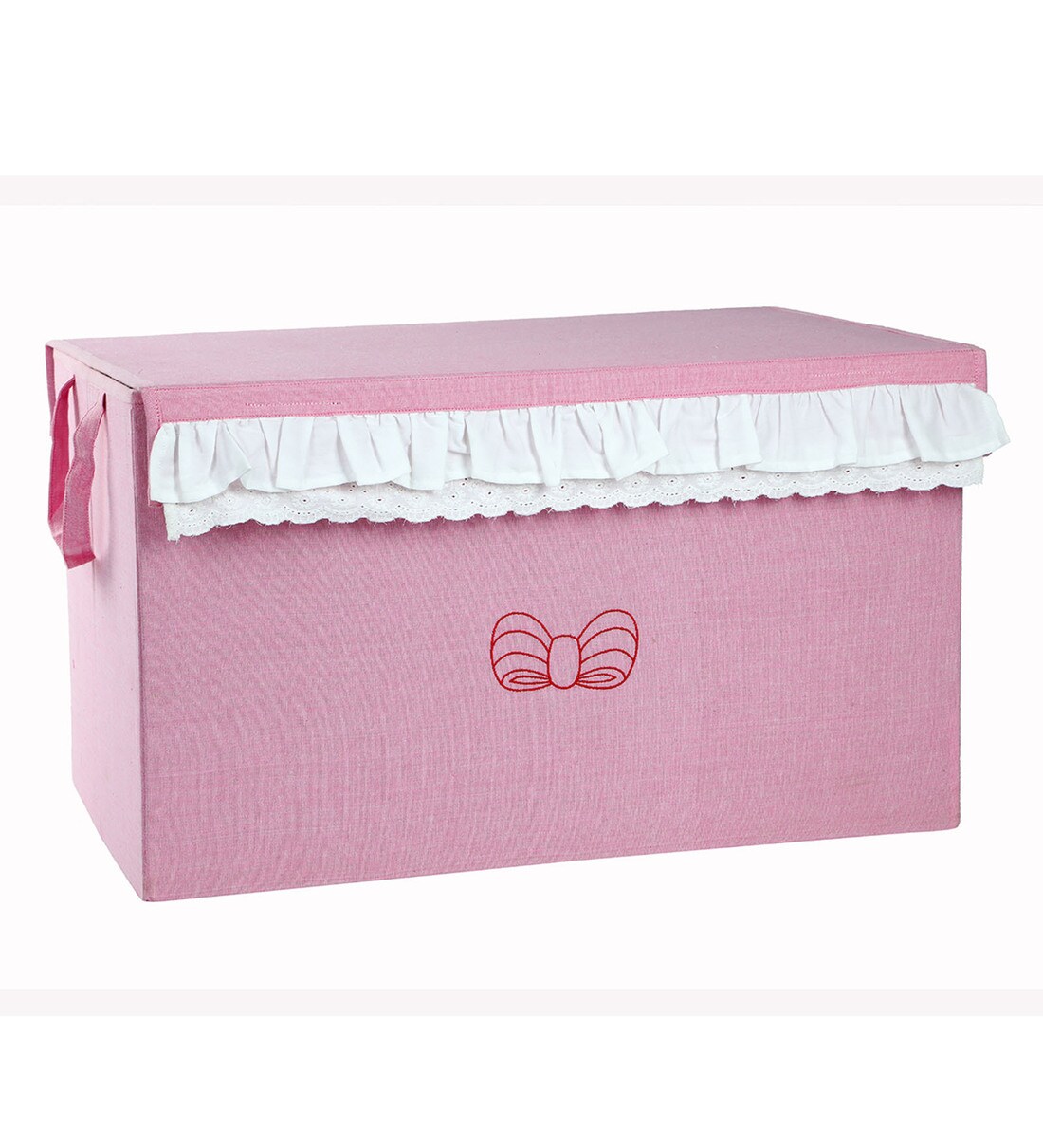 Buy Lilly Pilly Berries Fabric Kids Storage Box in Pink Colour Online