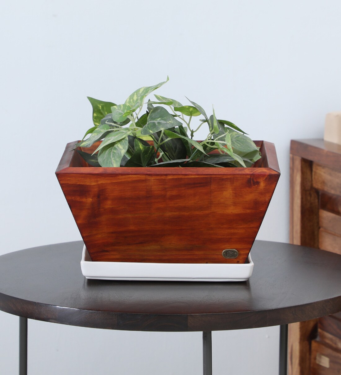 Buy Natural Finish Pine Wood Square Desk Planter by My Eden at 21 OFF