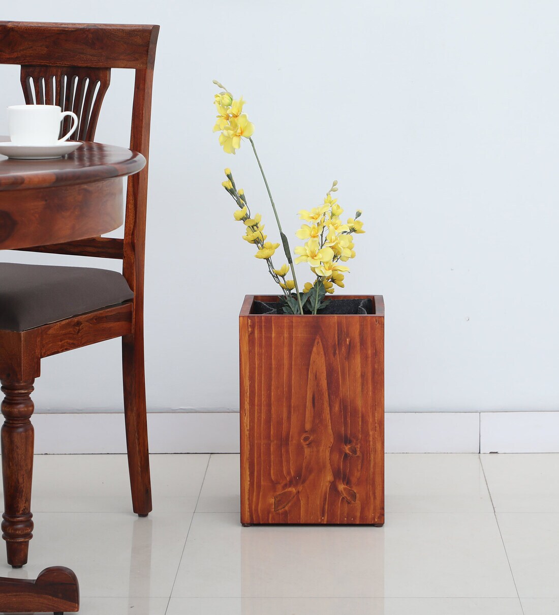 Buy Natural Finish Pine Wood Square Floor Planter by My Eden at 21 OFF